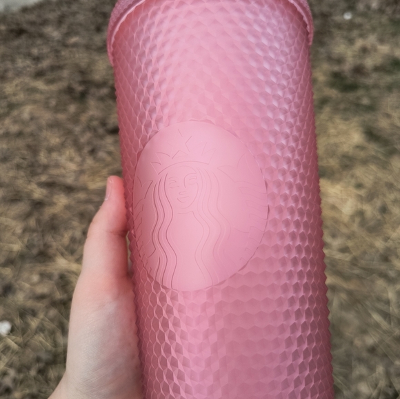 Starbucks 2021 Valentines Soft Touch Pink Studded Venti Tumbler with No Straw - Picture 2 of 12